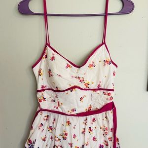 White , Pink & Flower Petite Dress